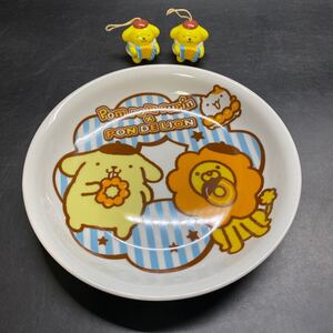 ポムポムプリン×ポンデライオン プレート カレー皿 お皿 コラボ ミスタードーナツ ミスド 食器 中古 稀少 非売品 マスコット 2点