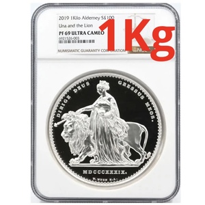 ★人気急上昇！ 新品未使用 2019 イギリス ウナとライオン Una&Lion 1Kg プルーフ銀貨 NGC PF69UCAM 準最高鑑定