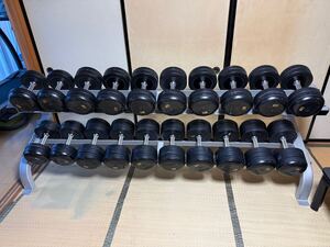 【引き取り限定】IVANKO イヴァンコ ダンベルセット 22Kg〜40Kg×2 ラックセット