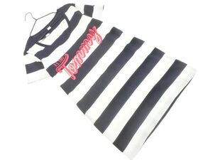 ネコポスOK TOMMY HILFIGER トミーヒルフィガー ボーダー プリント Tシャツ sizeM/白ｘ紺 ■◆ ☆ ega3 レディース