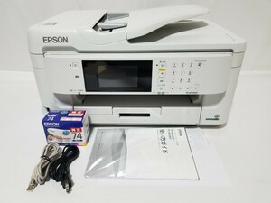 総印刷枚数2848枚 美品 純正インク 全額返金保証付 EPSON エプソン インクジェット複合機 プリンター PX-M5080F