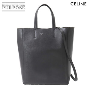 セリーヌ CELINE バーティカル カバ スモール 2way ハンド ショルダー バッグ レザー ブラック 176183 シルバー 金具 90258316