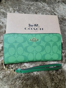 【1スタ】C-643 COACH ロング ジップ アラウンド シグネチャー キャンバス 並行輸入品