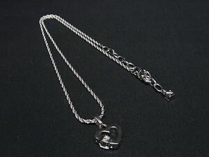 ■美品■ NINA RICCI ニナリッチ ハートモチーフ ラインストーン ネックレス ペンダント アクセサリー シルバー系 DE5361