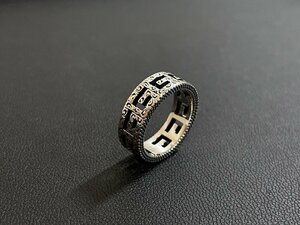 ★綺麗！【グッチ GUCCI SILVER リング シルバー Ag925 スクエアGリング アラベスク 総重量5.20g 10号 サイズ11 本体】NA00679