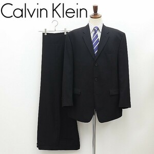 ◆Calvin Klein カルバンクライン 3釦 セットアップ スーツ 黒 ブラック 44