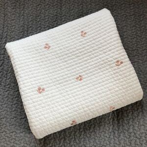 さくらんぼピンク刺繍ベビーオーガニック韓国イブル　100×150cm