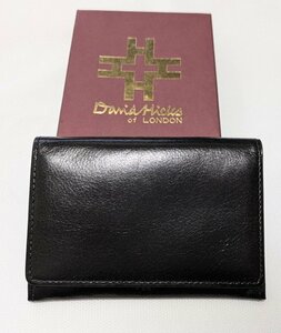 ■未使用 デービットヒックス 名刺入れ カード入れ レザー ２つ折り 黒 DAVID HICKS■