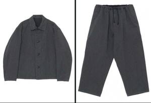 ヨウジヤマモト Light Grey PIPING POCKET 4-BUTTON JACKET & DRAWSTRING PAINTER PANTS yohji yamamoto