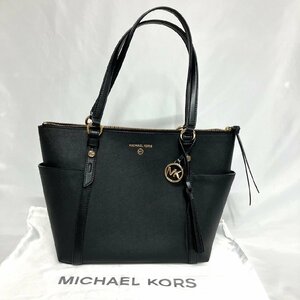 ※※MICHAEL KORS マイケルコース タッセルチャーム トート ハンドバッグ 30T0GNXT2L ビジネス 肩掛け 大容量 A4サイズ レザー ブラック 黒