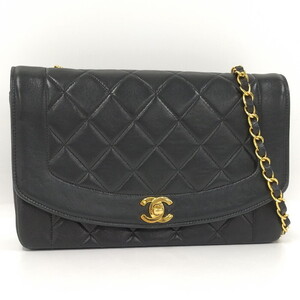 CHANEL ダイアナ25 チェーンショルダーバッグ ココマーク レザー ブラック A01165