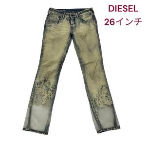 微難有　美品　ディーゼル　ダメージ風　ヴィンテージ風　デニムパンツ　26インチ　M4F128　DIESEL　ジーパン　ジーンズ　S　7号　