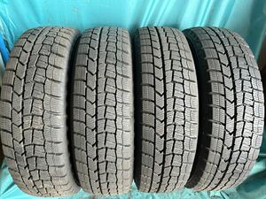 ⑦2022年製155/65R13バリ山！中古スタッドレスタイヤ4本セット　DUNLOP WINTER MAXX 02 WM02 ダンロップ ウィンターマックス