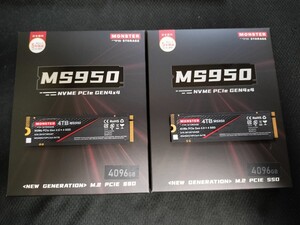 Monster Storage NVMe SSD 4TB ヒートシンク無し MS950G70PCIe4-04TB 4枚セット(合計16TB)