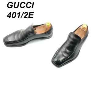 即決 GUCCI グッチ 25.5cm 40.5E 132521 メンズ レザーシューズ ヴァンプローファー 黒 ブラック 革靴 皮靴 ビジネスシューズ