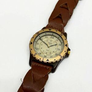 1486◎ TIMEX タイメックス 395 LA CELL 小物 時計 腕時計 3針 クォーツ 日付 革バンド カジュア メンズ