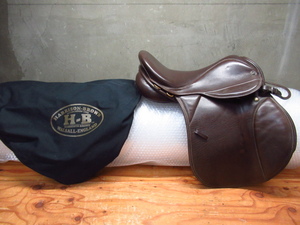 HARRISON BROWN ハリソンブラウン H-B Windsor ウィンザー 16 1/2 カバー付き 馬具 乗馬用品 管理6J1207C-F7