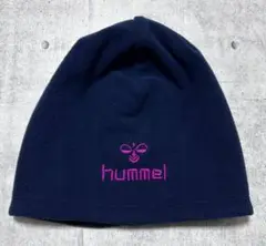 hummel リバーシブル フリース生地 刺繍ロゴ ニットキャップ 2WAY