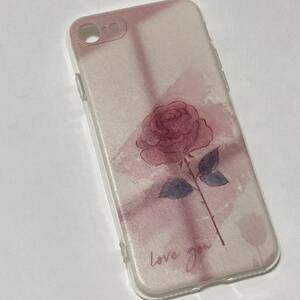 新品 iphoneケース 7/8/SE2.3用 薔薇の淡いピンクの優しい柄 ギフト プレゼント 癒し シリコンケース　カーネーション 花 花柄　