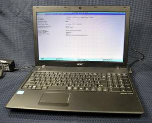 起動確認のみ(ジャンク扱い) acer TLAVELMATE P453 CPU:i3-3210M RAM:2G HDD:無し (管:KP311