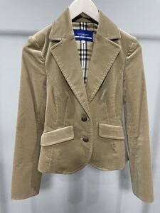 美品BURBERRYバーバリーブルーレーベルベロアジャケットレディース