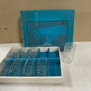 ADERIA GLASS SHAMONIX シャモニー ガラスコップ 8個 ギフトセット 2個欠品 昭和レトロ 食器 グラス コップ 箱汚い 長期保管品 汚れ有り