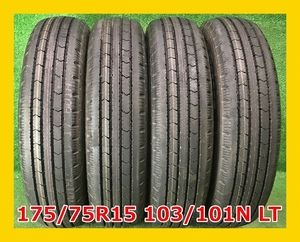 ★2022年製 175/75R15 103/101N LT ブリヂストン V-STEEL RIB R202 中古 夏タイヤ 4本 15インチ★