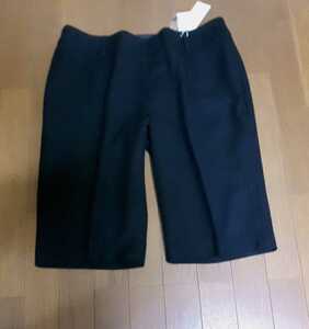 ◇新品W88◇カシミア混ウール*ベーシッククロプトパンツ*股下34*黒*大きいサイズ*