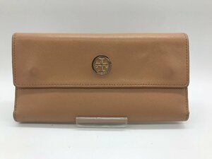 ■【YS-1】 トリーバーチ TORY BURCH ■ 長財布 小銭入れ有り ■ ベージュ系 縦10cm×横19cm 【同梱可能商品】K■