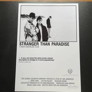 USポスター『ストレンジャー・ザン・パラダイス』（Stranger Than Paradise）#2★ジム・ジャームッシュ/ニューヨーク