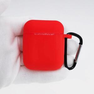 ★ AirPods 1・2 シリコンケース レッド [136] (5)