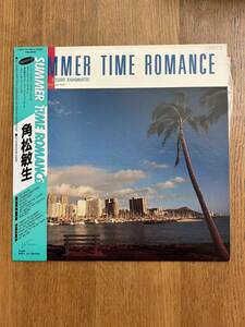 LP盤 帯付き補修テープ有り 角松敏生 SUMMET TIME ROMANCE サマータイムロマンス 和モノ CITY POP 盤程度良好 DJ風ベストアルバム