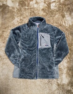 FILA フィラ ジップ フリース 左胸元刺繍ロゴ ダークグレー Mサイズ 送料無料!! 1円スタート〜