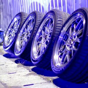 【鍛造】BBS RG-R RG736 8.5j+35 PCD100 5H Michelin Pilot Sport 5 245/40r18 2023年製 深リム プリウス 86 BRZ レガシィ ゴルフ アウディ