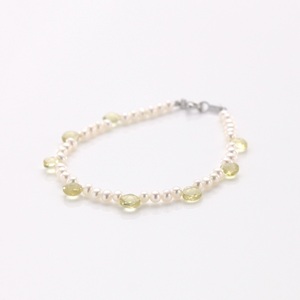 淡水パール レモンクォーツ ブレスレット pearl lemon quartz bracelet