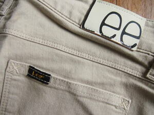 N136【USED】Lee リー 薄地 ストレッチパンツ スリムパンツ スキニーパンツ ボトム 細身ズボン ベージュ　Sサイズ