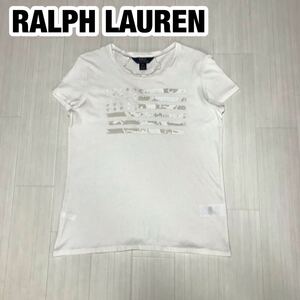 RALPH LAUREN ラルフローレン 半袖Tシャツ ユースサイズ XL(16) ホワイト 星条旗