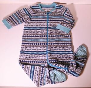 UNIQLO BABY ユニクロ ベビー服 カバーオール 70サイズ 長袖 フリース フルジップ ブルー系 ngymtko k②h0224