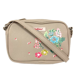 キャスキッドソン Cath Kidston ショルダーバッグ ポシェット プリント 花柄 グレージュ マルチカラー レディース