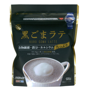 送料無料 黒ごまラテ 150g 九鬼 食物繊維 鉄分 カルシウムたっぷり １杯でゴマ約6000粒/3056ｘ６袋セット/卸