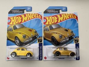 (2) Hot Wheels Screen Time Transformers Bumblebee, VW Beetle 海外 即決