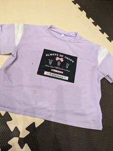 Tシャツ 半袖　西松屋　パープル　メッシュ入り　120センチ