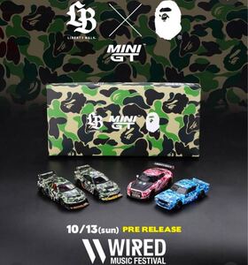 【入手困難!! MINIGT BAPE × LBWK NISSAN 1/64 4台セット 新品】トミカ 東京オートサロン2025 ミニカー 日産 minigt トヨタ