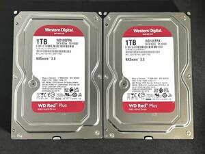 【送料無料】 2個セット ★ 1TB ★　WD10EFRX　/　WD Red 【使用時間：7449ｈ＆ 7449ｈ】2023年製 WesternDigital RED 良品 AVコマンド対応