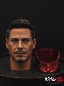 1/6 DIY ヘッドパーツ 　トニー・スターク　Tony Stark　アイアンマン (検 ホットトイズ FLAGSET i8toys DAMTOYS verycool rah