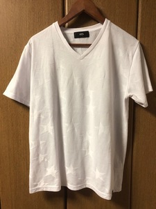 【 AZUL by moussy 】 アズール バイ マウジー　半袖　Ｔシャツ　Ｖネック　Ｌ　白Ｔ