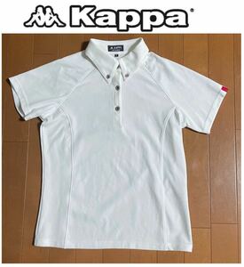 ★Kappa カッパゴルフ★さらっとした着心地！オフホワイトカラーのレディースストレッチラグランボタンダウンシャツ/L