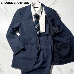 美品◎BROOKS BROTHERS ブルックスブラザーズ スーツ セットアップ BROOKSCOOL チェック柄 ウール 37SHT 31W サイズM相当 ネイビー メンズ