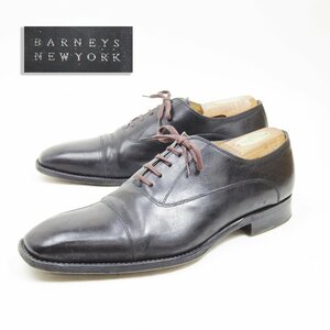 10-1/2表記　28.5cm相当　BARNEYS NEWYORK　ストレートチップ　キャップトゥ　ドレスシューズ　革靴　レザー　黒　ブラック　24.1.30/P76