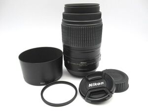 ☆Nikon ニコン 一眼レフ用 レンズ Nikon DX AF-S NIKKOR 55-300mm 1:4.5-5.6G ED VR フードキャップ付き 簡易撮影確認済み 中古☆